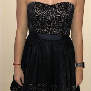 Black formal dress with pattern